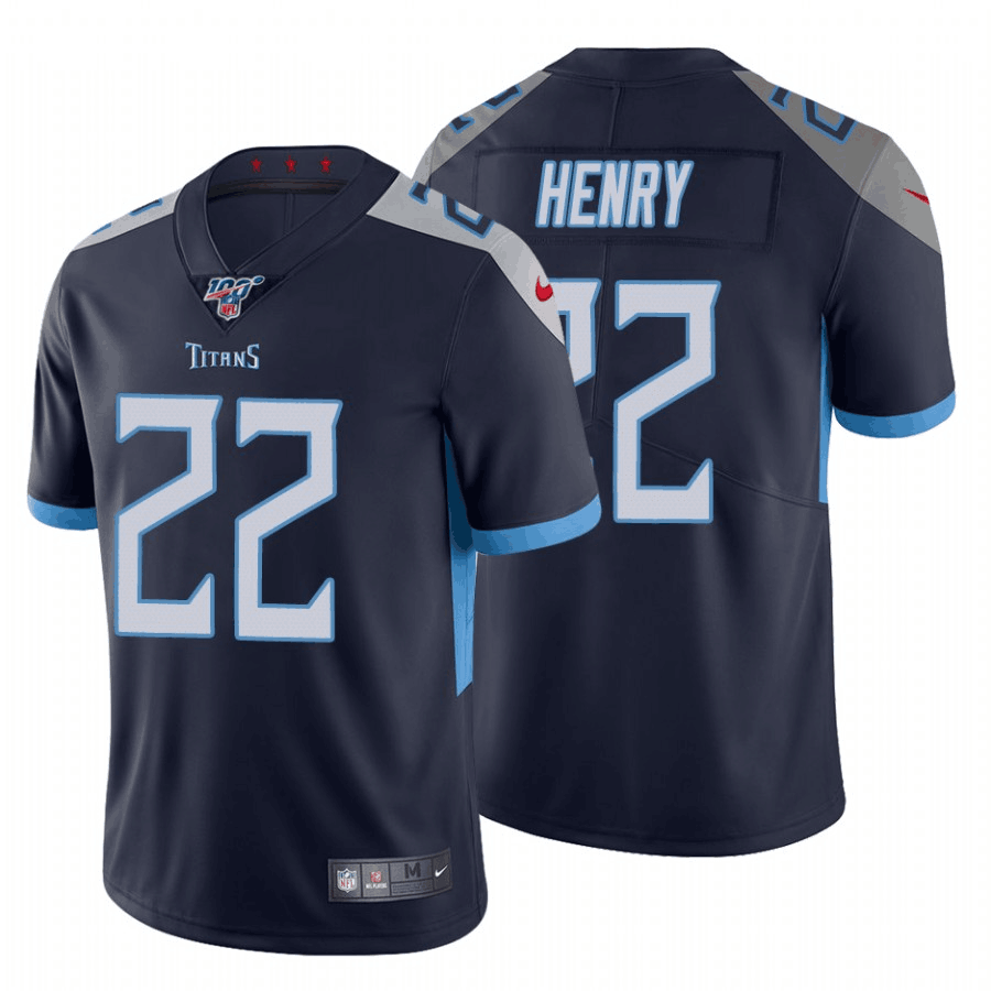 Men's Tennessee Titans #22 Derrick Henry Navy 2019 100th Season Vapor Untouchable Limited Stitched NFL Jersey
